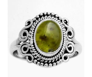 Natural Chrome Chalcedony Ring size-7 SDR175194 R-1282, 7x9 mm