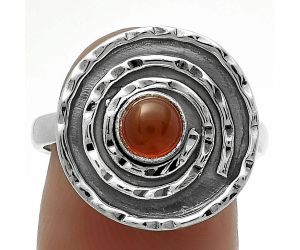 Spiral - Natural Carnelian Ring size-8 SDR175275 R-1361, 5x5 mm