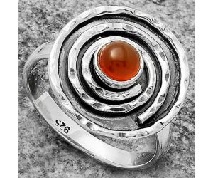 Spiral - Natural Carnelian Ring size-8 SDR175275 R-1361, 5x5 mm