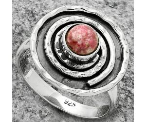 Spiral - Natural Pink Thulite - Norway Ring size-8 SDR175279 R-1361, 6x6 mm