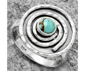 Spiral - Natural Turquoise Magnesite Ring size-7 SDR175280 R-1361, 5x5 mm