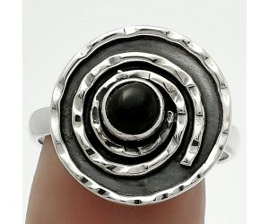 Spiral - Natural Black Onyx - Brazil Ring size-7 SDR175283 R-1361, 5x5 mm
