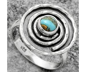 Spiral - Copper Blue Turquoise Ring size-7.5 SDR175288 R-1361, 5x5 mm