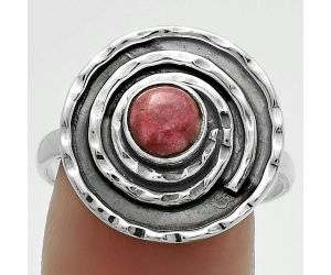 Spiral - Natural Pink Thulite - Norway Ring size-9 SDR175297 R-1361, 6x6 mm