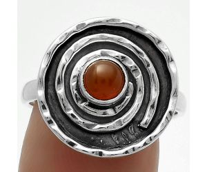 Spiral - Natural Carnelian Ring size-8 SDR175304 R-1361, 5x5 mm