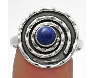 Spiral - Natural Lapis - Afghanistan Ring size-9 SDR175306 R-1361, 5x5 mm