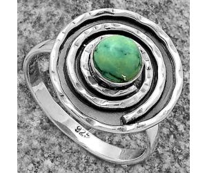 Spiral - Natural Turquoise Magnesite Ring size-9 SDR175309 R-1361, 6x6 mm