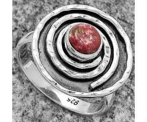 Spiral - Natural Pink Thulite - Norway Ring size-7 SDR175310 R-1361, 6x6 mm
