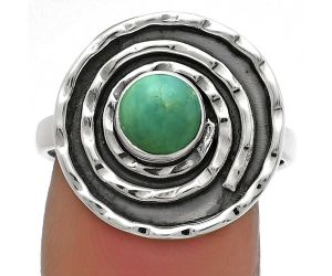 Spiral - Natural Turquoise Magnesite Ring size-8 SDR175311 R-1361, 6x6 mm