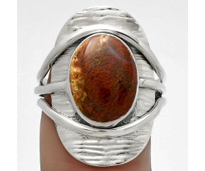 Natural Red Moss Agate Ring size-8 SDR175362 R-1402, 10x13 mm