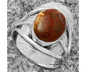 Natural Red Moss Agate Ring size-8 SDR175362 R-1402, 10x13 mm