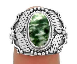 Southwest Style - Natural Dioptase Ring size-8 SDR175478 R-1507, 8x12 mm