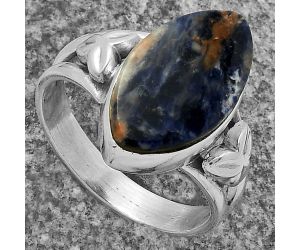 Natural Orange Sodalite Ring size-8.5 SDR175511 R-1261, 10x18 mm