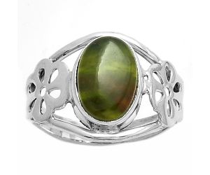 Natural Chrome Chalcedony Ring size-8 SDR175518 R-1497, 8x12 mm