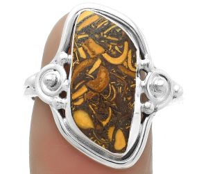 Coquina Fossil Jasper - India Ring size-9.5 SDR175531 R-1315, 9x20 mm