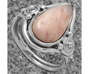 Natural Pink Scolecite Ring size-7.5 SDR175533 R-1315, 9x17 mm