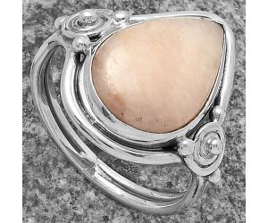Natural Pink Scolecite Ring size-8 SDR175534 R-1315, 12x17 mm