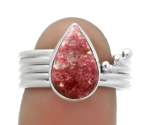 Natural Pink Thulite - Norway Ring size-7 SDR175538 R-1492, 8x13 mm