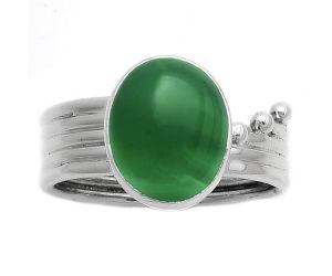 Natural Green Onyx Ring size-8 SDR175540 R-1492, 10x12 mm