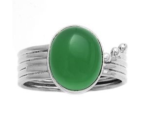 Natural Green Onyx Ring size-8.5 SDR175548 R-1492, 10x12 mm