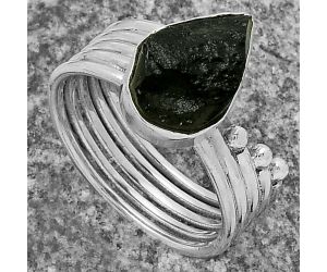 Natural Tektite Rough - Greek Ring size-7 SDR175571 R-1492, 8x12 mm