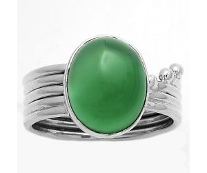 Natural Green Onyx Ring size-7 SDR175572 R-1492, 10x12 mm