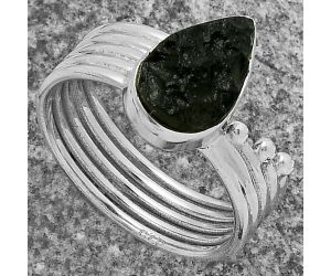 Natural Tektite Rough - Greek Ring size-8.5 SDR175581 R-1492, 8x13 mm