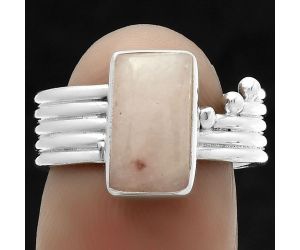 Natural Pink Scolecite Ring size-7 SDR175584 R-1492, 7x12 mm