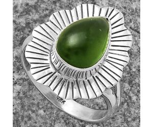 Natural Nephrite Jade - Canada Ring size-7.5 SDR175599 R-1086, 8x12 mm