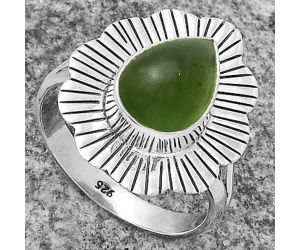 Natural Nephrite Jade - Canada Ring size-8 SDR175623 R-1086, 8x12 mm