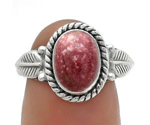 Natural Pink Thulite - Norway Ring size-7.5 SDR175642 R-1403, 7x10 mm