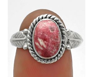 Natural Pink Thulite - Norway Ring size-8.5 SDR175672 R-1403, 7x10 mm