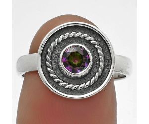 Natural Mystic Topaz Ring size-7.5 SDR175709 R-1439, 5x5 mm