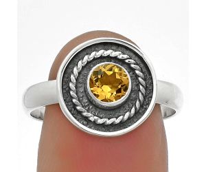 Natural Citrine Ring size-9 SDR175710 R-1439, 5x5 mm