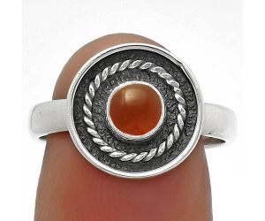 Natural Carnelian Ring size-9 SDR175725 R-1439, 5x5 mm