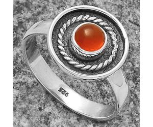 Natural Carnelian Ring size-9 SDR175725 R-1439, 5x5 mm