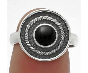Natural Black Onyx - Brazil Ring size-7.5 SDR175729 R-1439, 6x6 mm