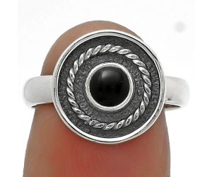 Natural Black Onyx - Brazil Ring size-7 SDR175731 R-1439, 5x5 mm
