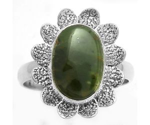 Natural Chrome Chalcedony Ring size-9 SDR175741 R-1241, 9x14 mm