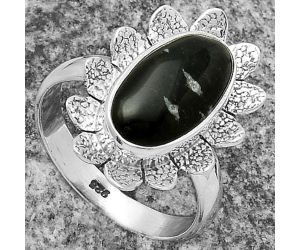 Natural Snow Flake Obsidian Ring size-7.5 SDR175779 R-1241, 8x15 mm