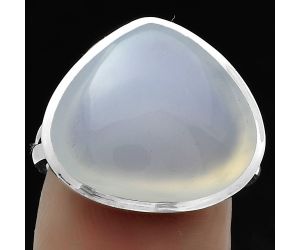 Natural Milky Chalcedony Ring size-7.5 SDR175862 R-1004, 15x17 mm