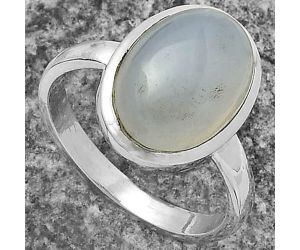 Natural Milky Chalcedony Ring size-8 SDR175867 R-1004, 10x14 mm