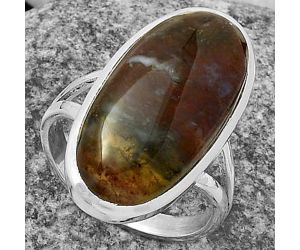 Natural Texas Moss Agate Ring size-7 SDR175875 R-1005, 12x24 mm