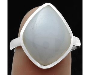 Natural Milky Chalcedony Ring size-8.5 SDR175910 R-1004, 13x17 mm