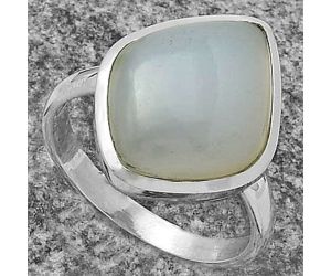 Natural Milky Chalcedony Ring size-8.5 SDR175910 R-1004, 13x17 mm