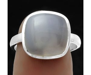 Natural Milky Chalcedony Ring size-8 SDR175911 R-1004, 12x12 mm