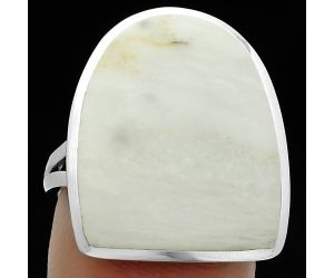 Natural White Scolecite Ring size-7 SDR175914 R-1005, 17x20 mm