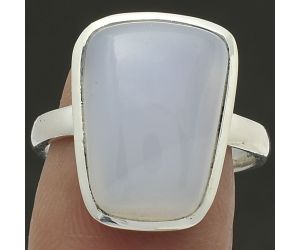 Natural Milky Chalcedony Ring size-8 SDR175938 R-1004, 12x17 mm