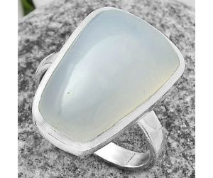 Natural Milky Chalcedony Ring size-7.5 SDR175940 R-1004, 13x19 mm