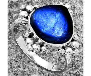 Blue Fire Labradorite - Madagascar Ring size-8 SDR176038 R-1127, 13x13 mm